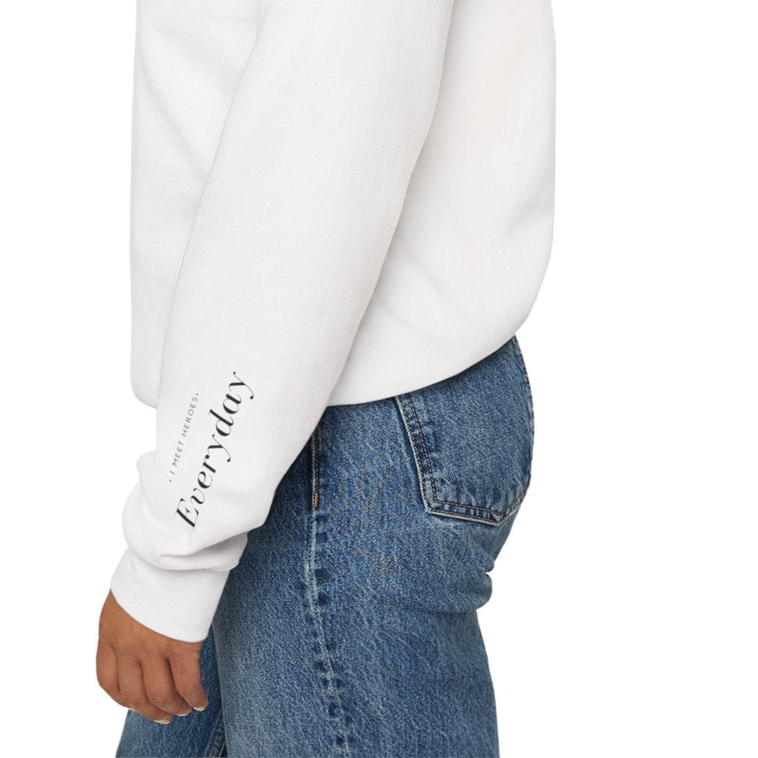 I Meet Heroes Everyday LUREPÅ® Unisex Heavy Blend Crewneck Sweatshirt