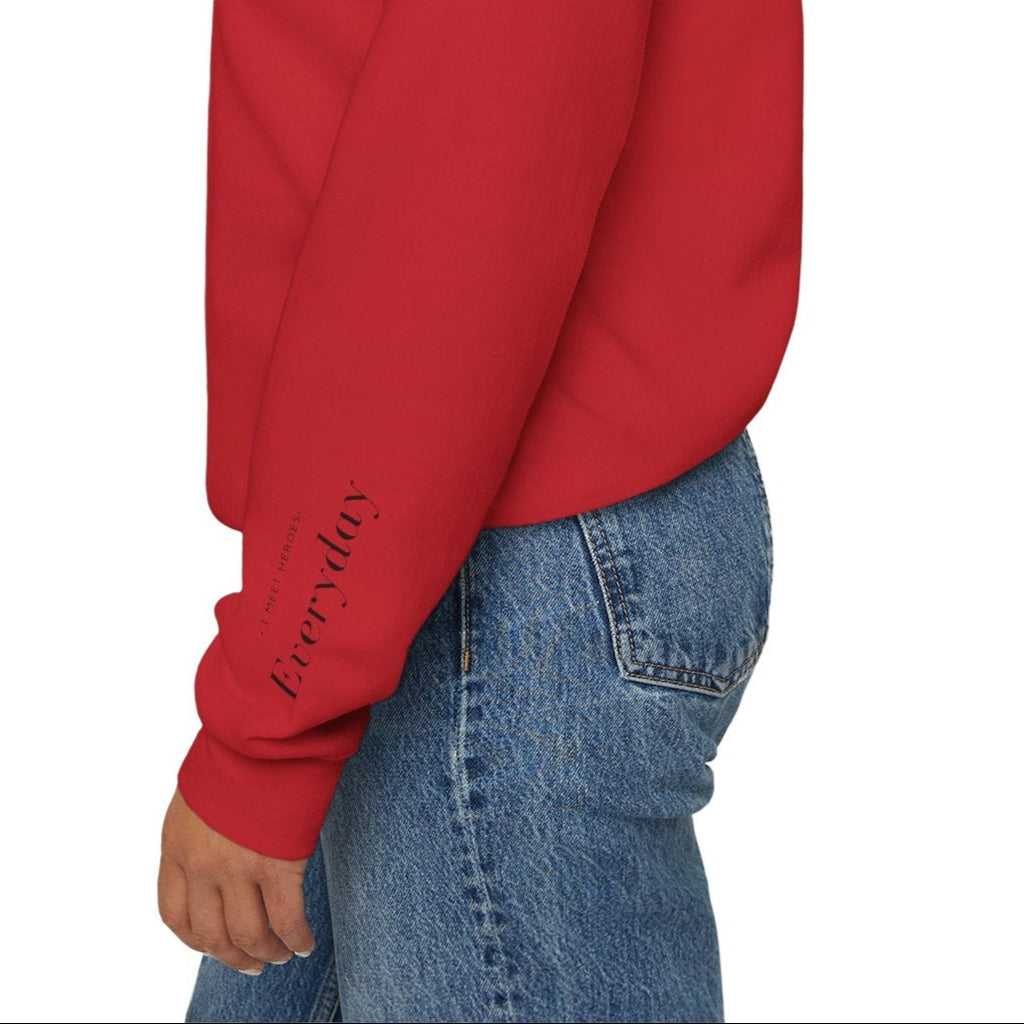 I Meet Heroes Everyday LUREPÅ® Unisex Heavy Blend Crewneck Sweatshirt