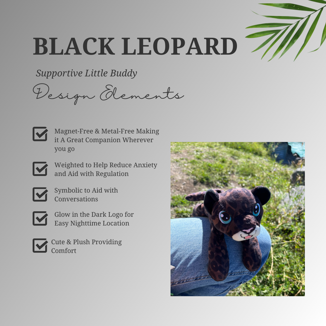 Black Leopard Supportive Little Buddy & How-to Card